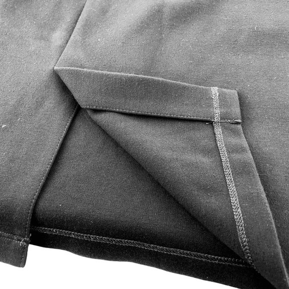 Eileen Fisher Black Pencil Skirt Pull On Stretch Knee Length Kick Pleat - Picture 6 of 9